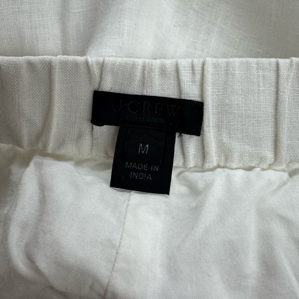 J CREW COLLECTION Mixed Matelasse Linen Shorts White M - Picture 8 of 9